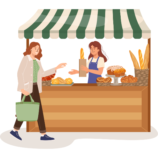 event vendor selling bread icon